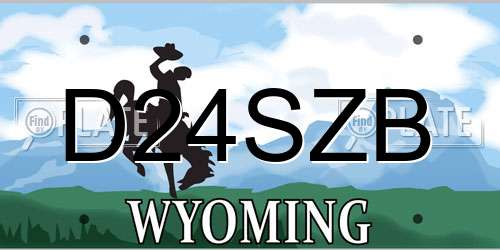 D24SZB Wyoming License Plate