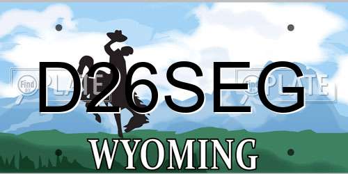 D26SEG Wyoming License Plate