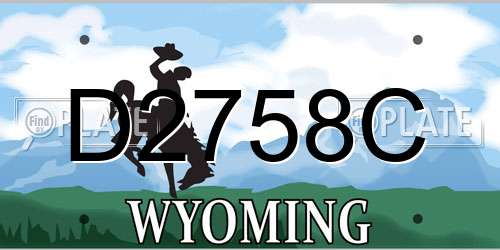 D2758C Wyoming License Plate
