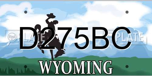 D275BC Wyoming License Plate