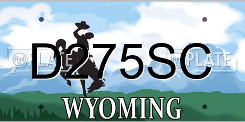 D275SC Wyoming License Plate