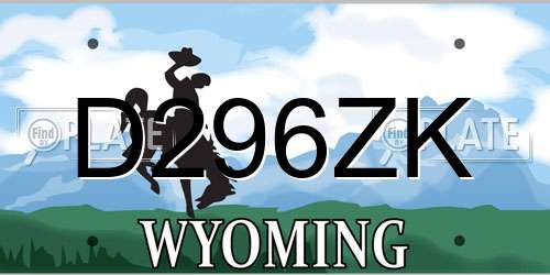 D296ZK Wyoming License Plate
