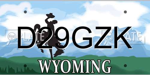D29GZK Wyoming License Plate