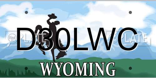 D30LWC Wyoming License Plate