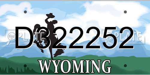 D322252 Wyoming License Plate