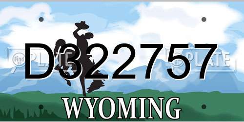 D322757 Wyoming License Plate