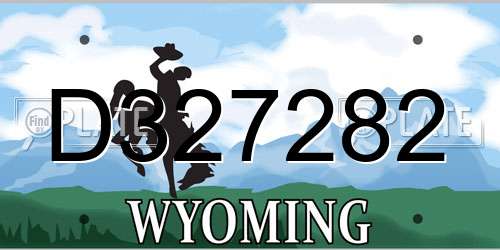 D327282 Wyoming License Plate