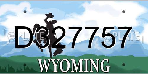 D327757 Wyoming License Plate