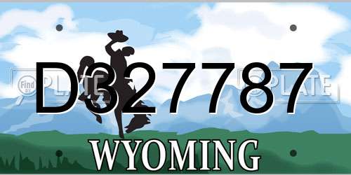 D327787 Wyoming License Plate
