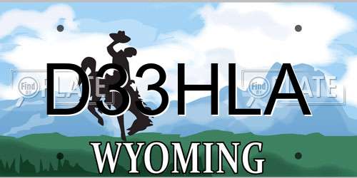 D33HLA Wyoming License Plate