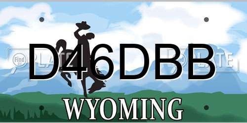D46DBB Wyoming License Plate