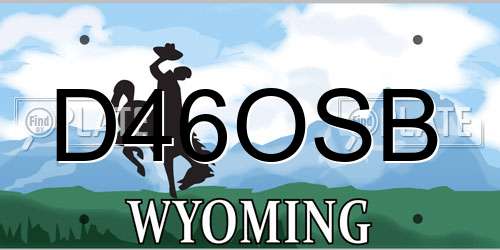 D46OSB Wyoming License Plate