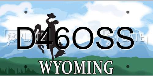 D46OSS Wyoming License Plate