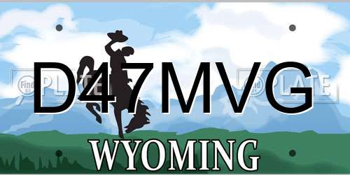 D47MVG Wyoming License Plate