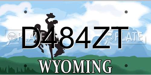 D484ZT Wyoming License Plate