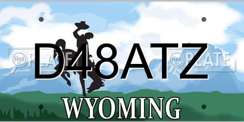 D48ATZ Wyoming License Plate