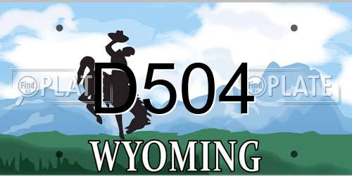 D504 Wyoming License Plate