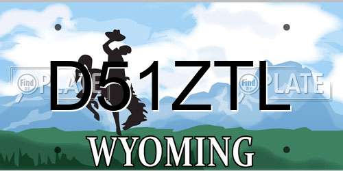 D51ZTL Wyoming License Plate