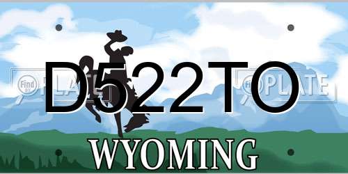 D522TO Wyoming License Plate
