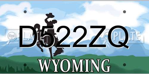D522ZQ Wyoming License Plate