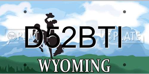 D52BTI Wyoming License Plate
