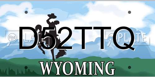 D52TTQ Wyoming License Plate