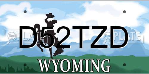 D52TZD Wyoming License Plate