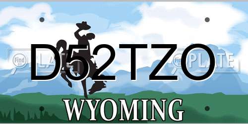 D52TZO Wyoming License Plate