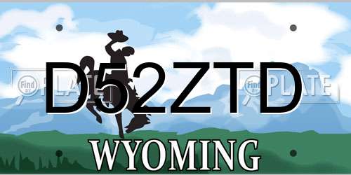 D52ZTD Wyoming License Plate