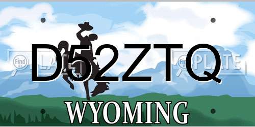 D52ZTQ Wyoming License Plate