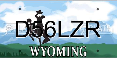 D56LZR Wyoming License Plate