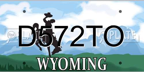 D572TO Wyoming License Plate