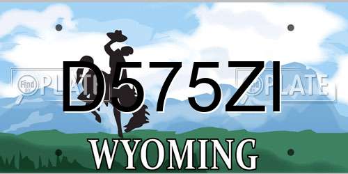 D575ZI Wyoming License Plate
