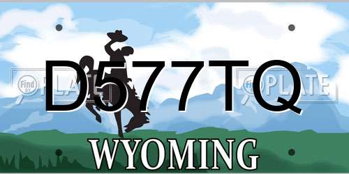 D577TQ Wyoming License Plate