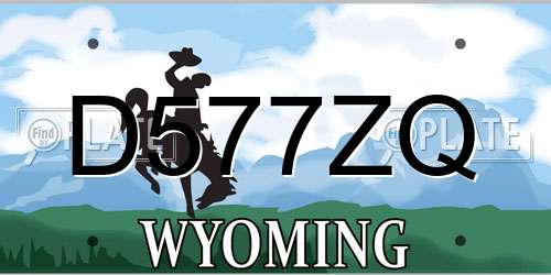 D577ZQ Wyoming License Plate