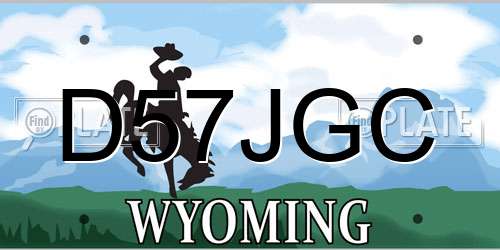 D57JGC Wyoming License Plate