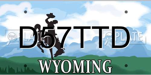 D57TTD Wyoming License Plate