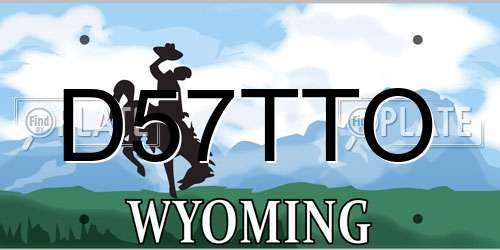 D57TTO Wyoming License Plate