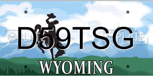 D59TSG Wyoming License Plate