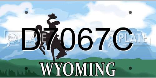 D7067C Wyoming License Plate