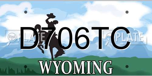 D706TC Wyoming License Plate