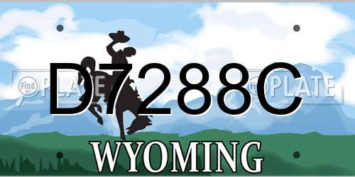D7288C Wyoming License Plate