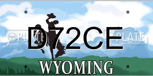 D72CE Wyoming License Plate