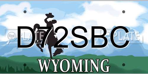 D72SBC Wyoming License Plate