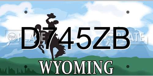 D745ZB Wyoming License Plate