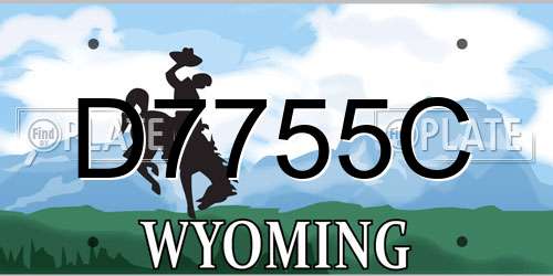 D7755C Wyoming License Plate