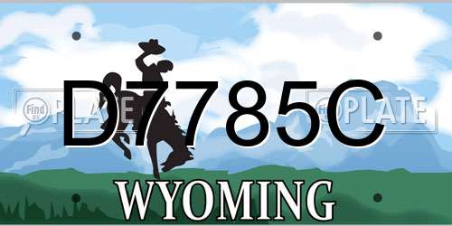 D7785C Wyoming License Plate