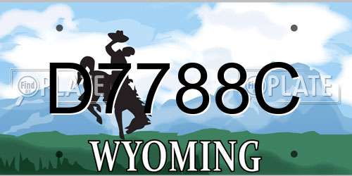 D7788C Wyoming License Plate