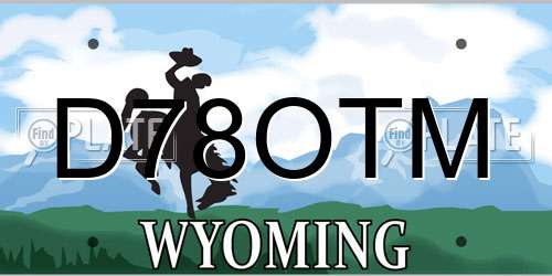 D78OTM Wyoming License Plate