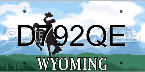 D792QE Wyoming License Plate